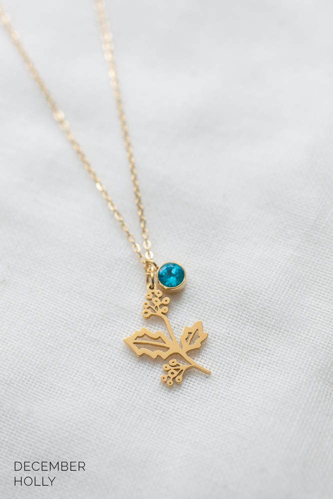 Dainty Birthstone & Birth Flower Necklaces