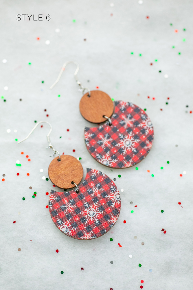 Wooden Winter Earrings