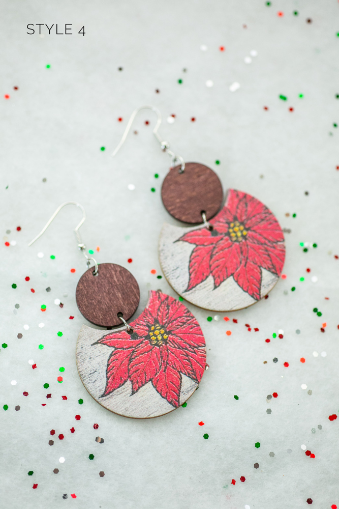 Wooden Winter Earrings