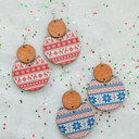  Wooden Winter Earrings