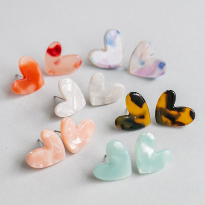 Acrylic Heart Earrings