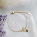 August Birthstone and Birth Flower Bracelet