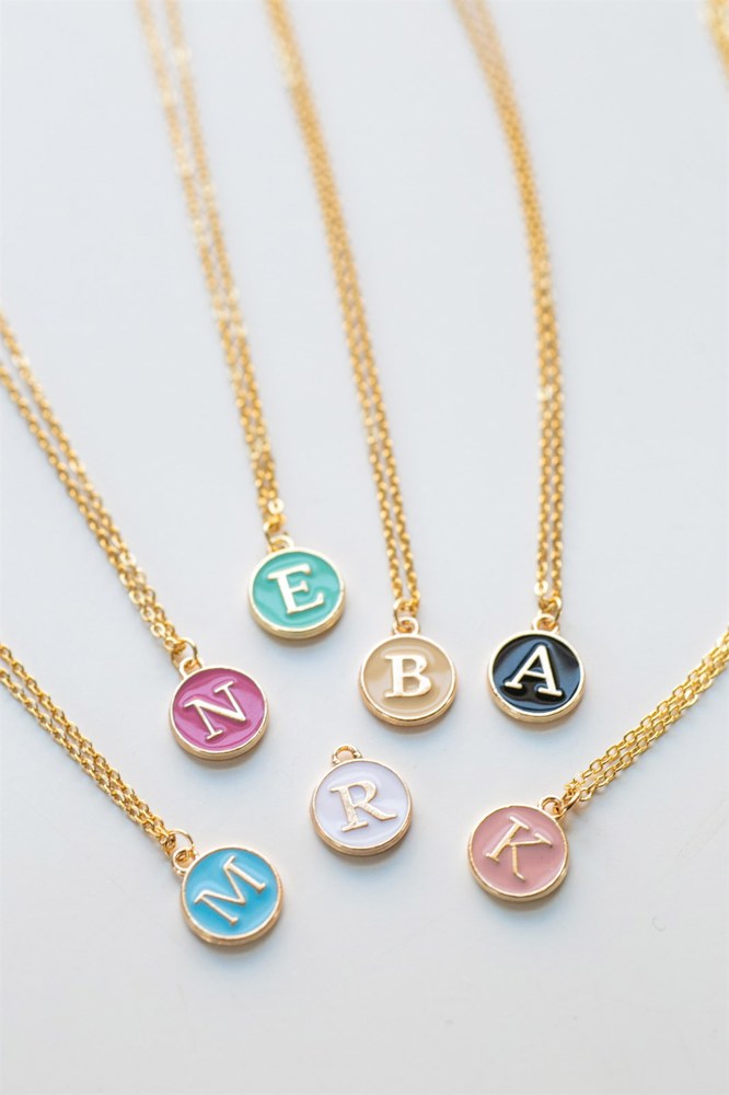 Colorful Initial Charm Necklace