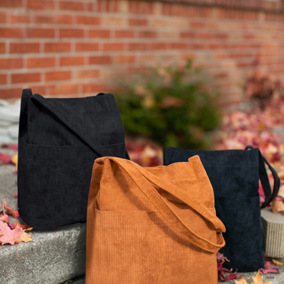 Winter Sale | Double Pocket Corduroy Tote Bag