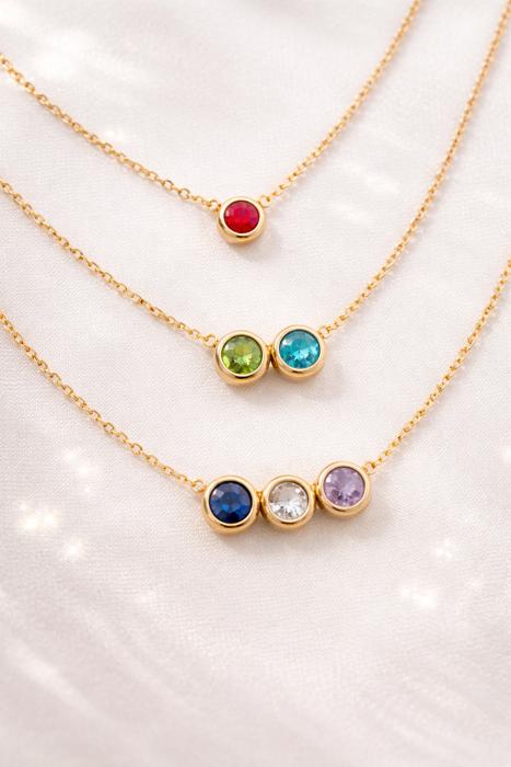 Dainty Birthstone Charm Necklace
