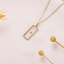 Gold Rectangle Mustard Seed Necklaces