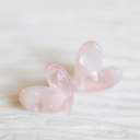 Pale Pink Acrylic Heart Earrings