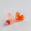 Red Acrylic Heart Earrings