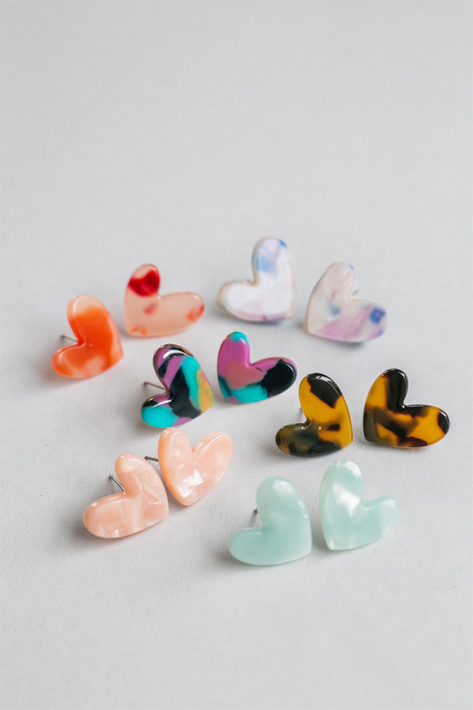 Acrylic Heart Earrings