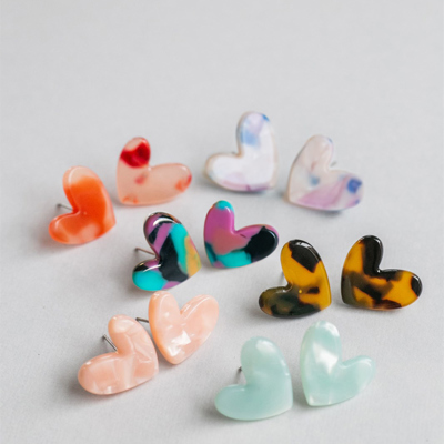 Acrylic Heart Earrings