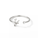 Y Silver Initial Letter Ring