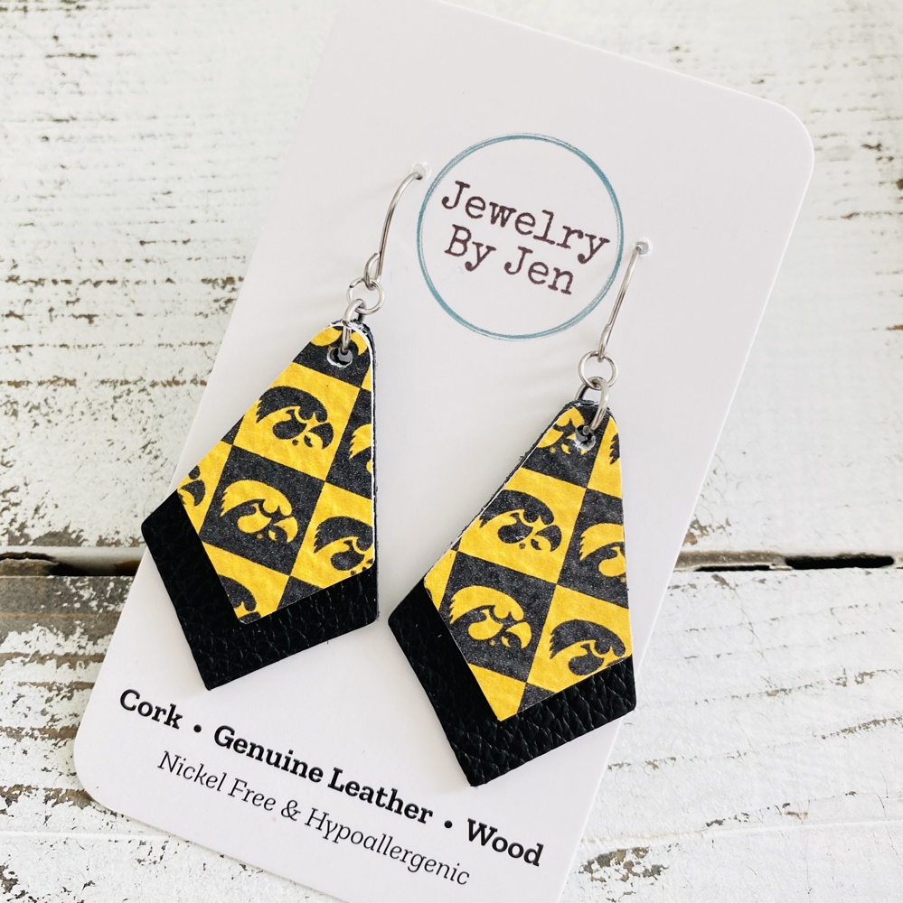 Iowa Hawkeyes Leather Earrings Collection