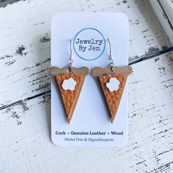 Pumpkin Pie Leather Earrings