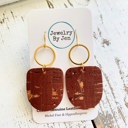 Cinnamon Cork w/Gold Accents Boho Dangle Earrings