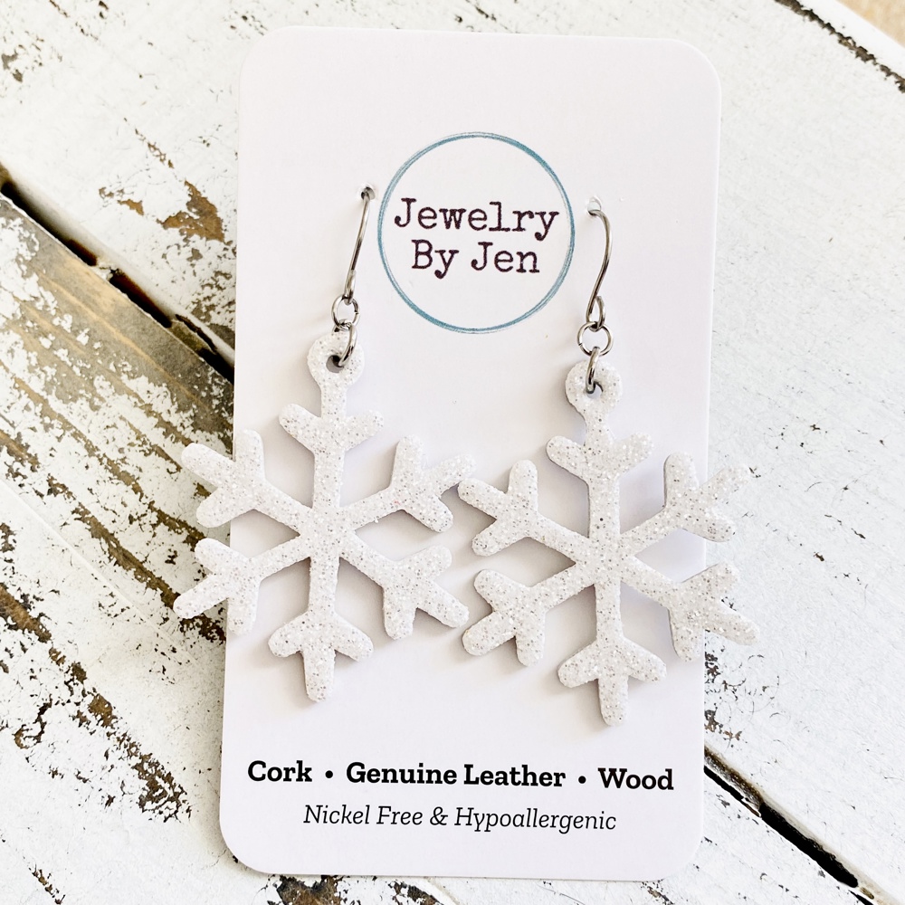 Glitter Snowflake Earrings