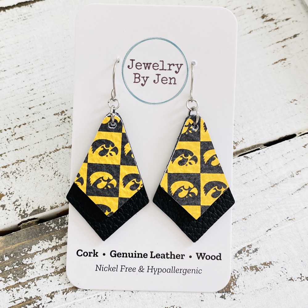 Iowa Hawkeyes Leather Earrings Collection