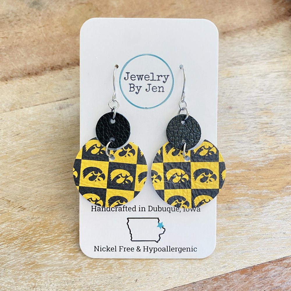 Iowa Hawkeyes Leather Earrings Collection