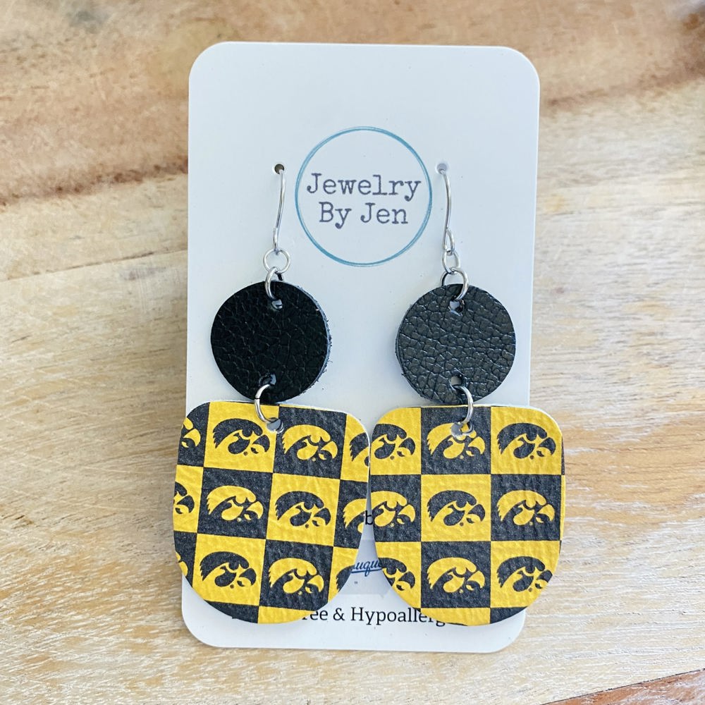 Iowa Hawkeyes Leather Earrings Collection