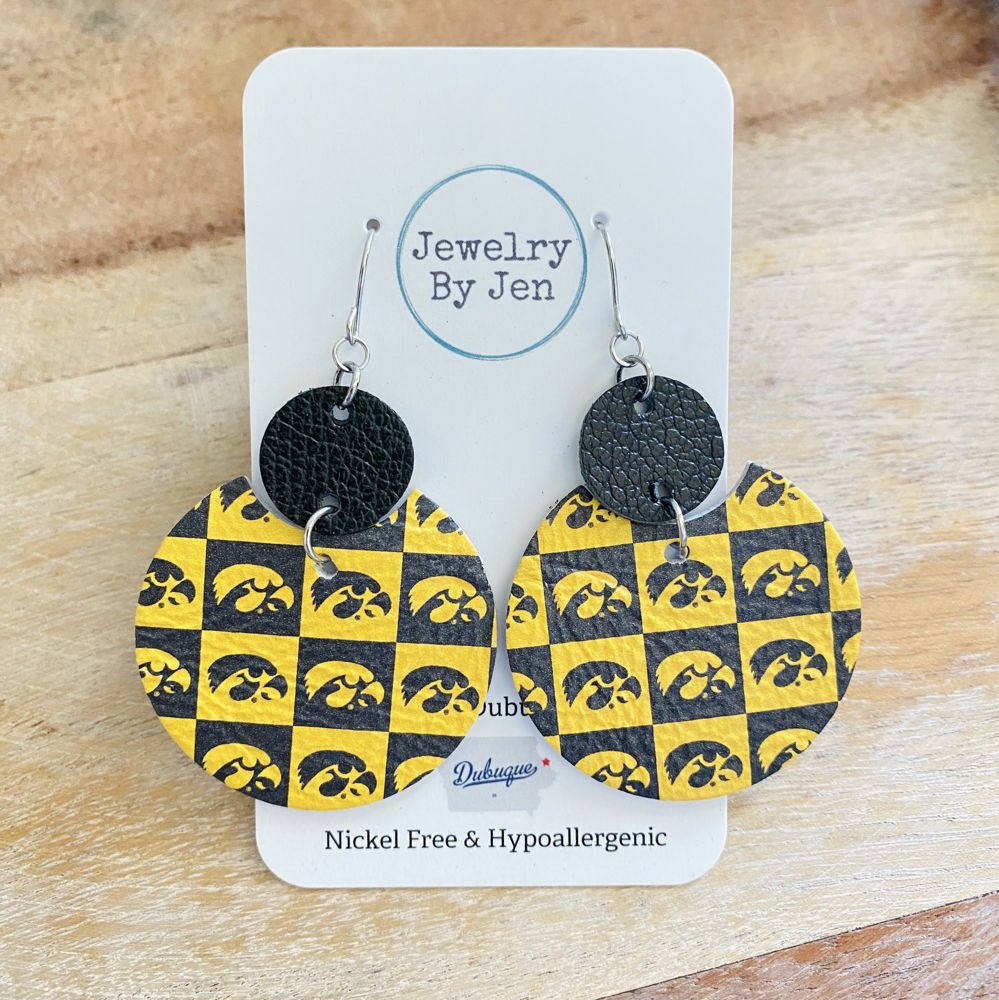 Iowa Hawkeyes Leather Earrings Collection