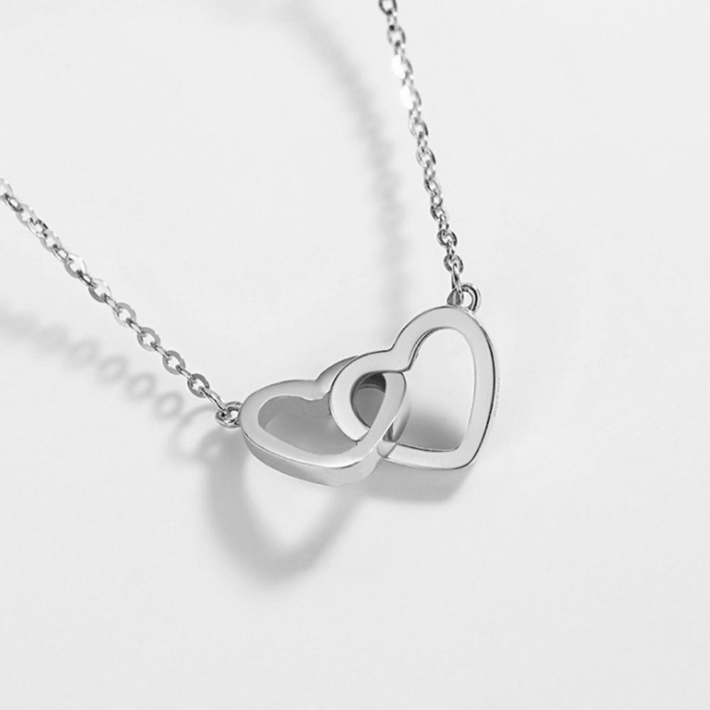 To My Beautiful Mother Two Hearts Pendant Necklace