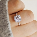 Cushion Cut  8 18K Gold Plated 925 Sterling Silver Cubic Zirconia Ring