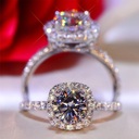 Cushion Cut  5 18K Gold Plated 925 Sterling Silver Cubic Zirconia Ring