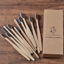 Kids Black Set Pack of 10 Adults/Kids Natural Bamboo Wooden Toothbrushes