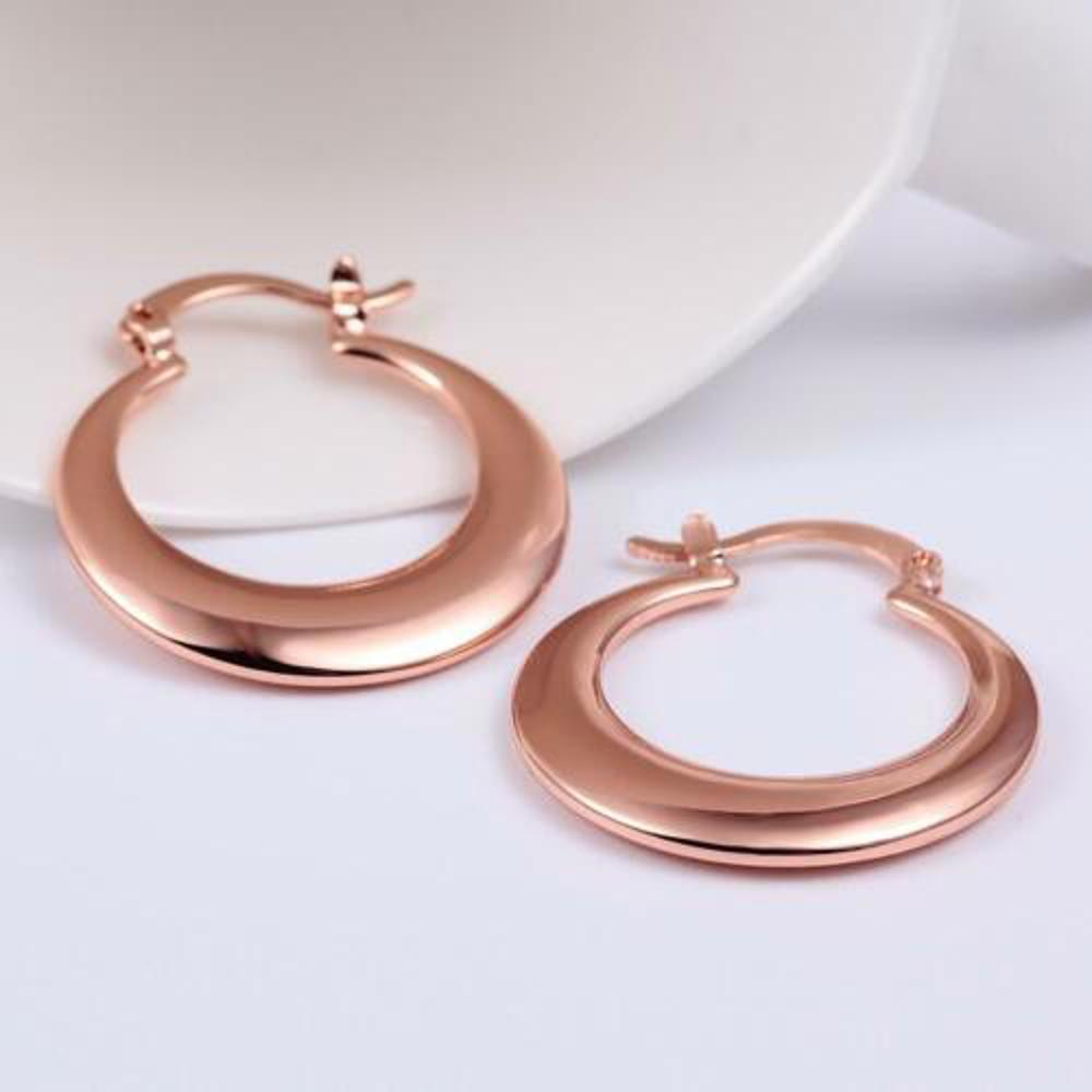 925 Sterling Silver Elegant Round Hoop Earrings