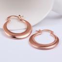 Rose Gold 925 Sterling Silver Elegant Round Hoop Earrings