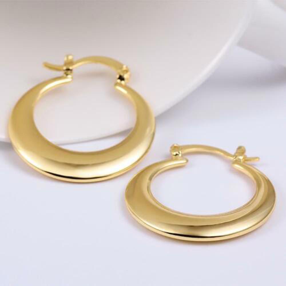 925 Sterling Silver Elegant Round Hoop Earrings