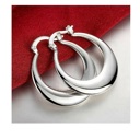  925 Sterling Silver Elegant Round Hoop Earrings