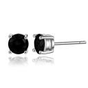 Black 18k White Gold Plated Round Stud Earrings- Multiple Options