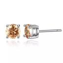 Orange 18k White Gold Plated Round Stud Earrings- Multiple Options