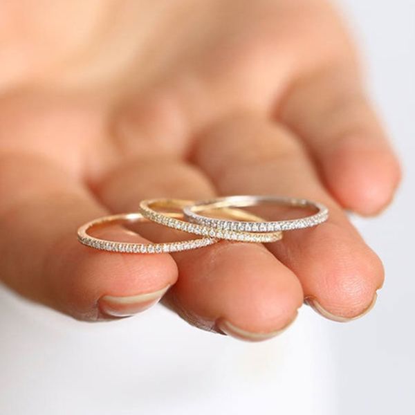 Micro Pave Eternity Crystal Band Ring