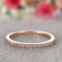 Rose Plated 5 Micro Pave Eternity Crystal Band Ring