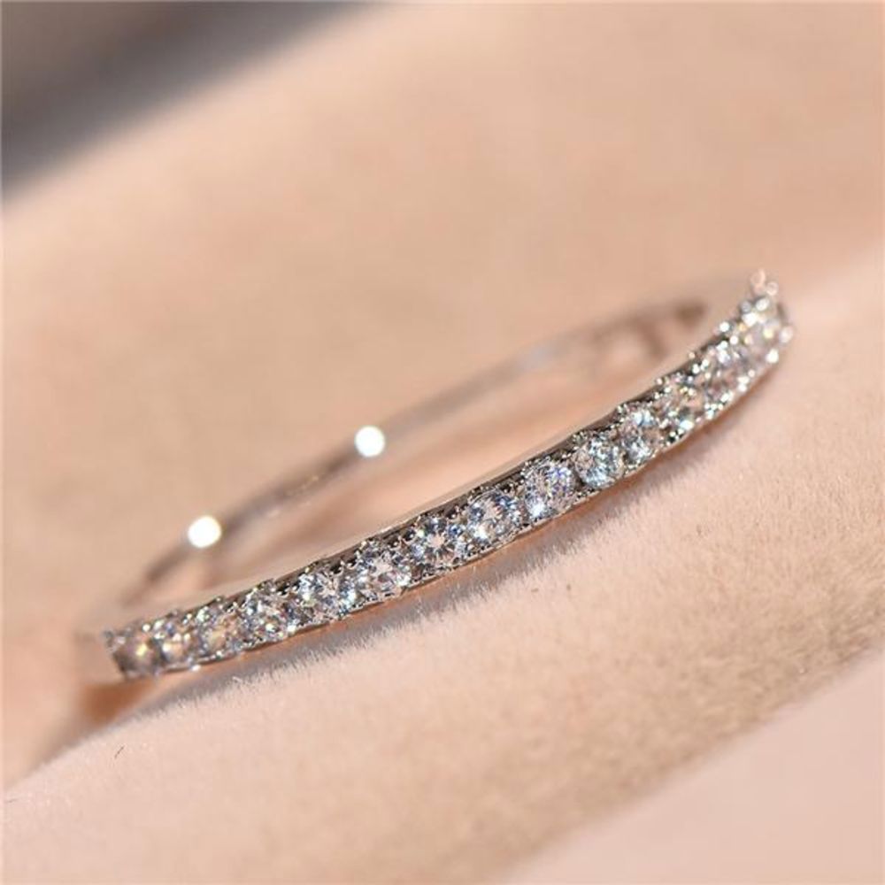 Micro Pave Eternity Crystal Band Ring