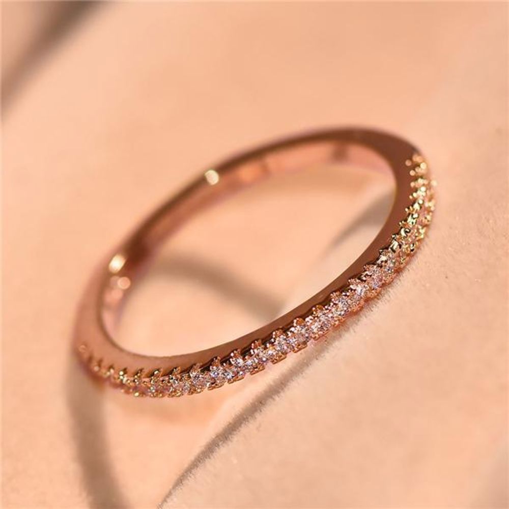 Micro Pave Eternity Crystal Band Ring