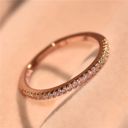 Rose Plated 6 Micro Pave Eternity Crystal Band Ring