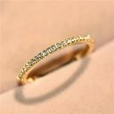 Gold-Plated 5 Micro Pave Eternity Crystal Band Ring