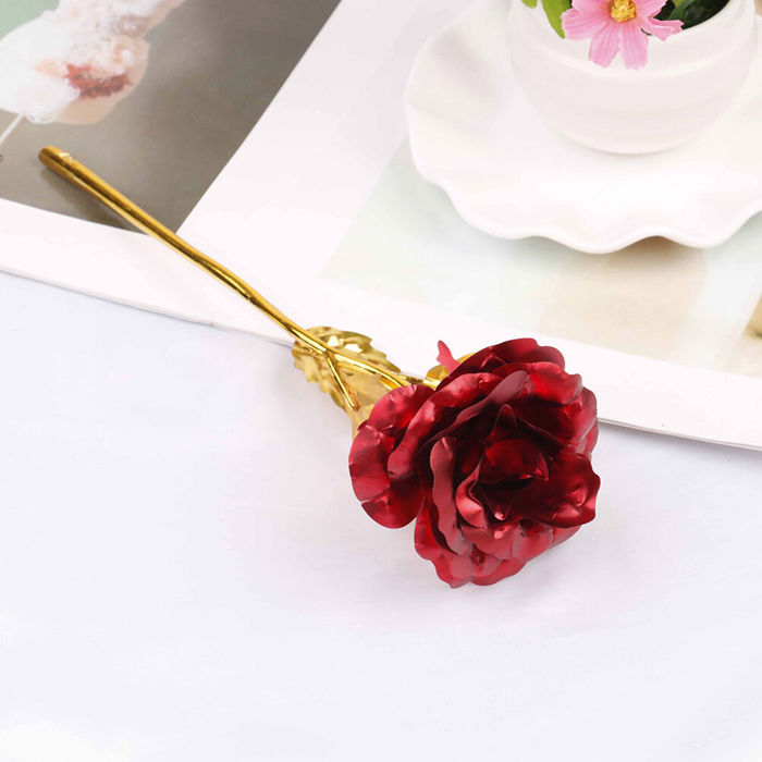 24k Gold Plated Foil Rose Flower Unique Gift