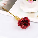 Red 24k Gold Plated Foil Rose Flower Unique Gift