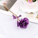 Purple 24k Gold Plated Foil Rose Flower Unique Gift