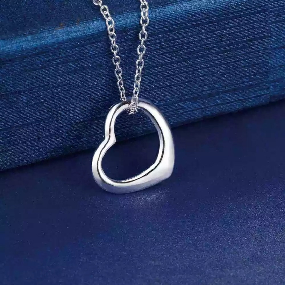 925 Sterling Silver Heart Pendant Necklace