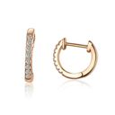 Rose Gold White  925 Silver Crystals Huggie Earrings