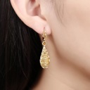 Gold-Plated 18K Gold Plated Filigree Teardrop Leverback Drop Dangle Earrings