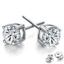 White 18k White Gold Plated Round Stud Earrings- Multiple Options