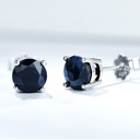 Black 18k White Gold Plated Round Stud Earrings- Multiple Options