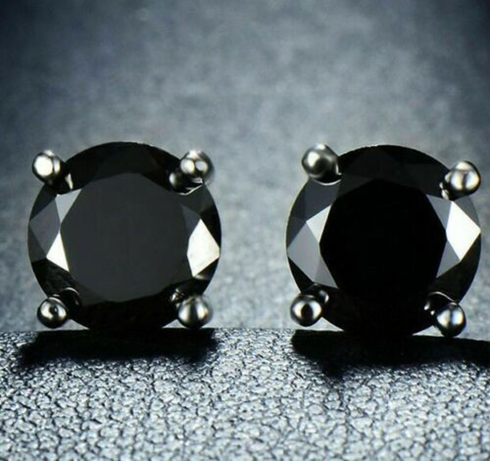 18k White Gold Plated Round Stud Earrings- Multiple Options