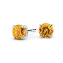 Orange 18k White Gold Plated Round Stud Earrings- Multiple Options