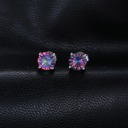 Multi-colored 18k White Gold Plated Round Stud Earrings- Multiple Options